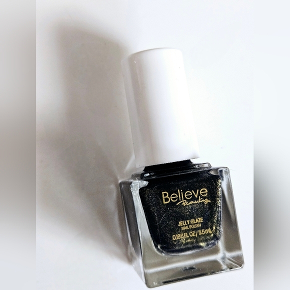 NWT MINIATURE BELIEVE BEAUTY GLITTER NAIL: BLACK/GOLD CAVIAR! - Picture 4 of 6